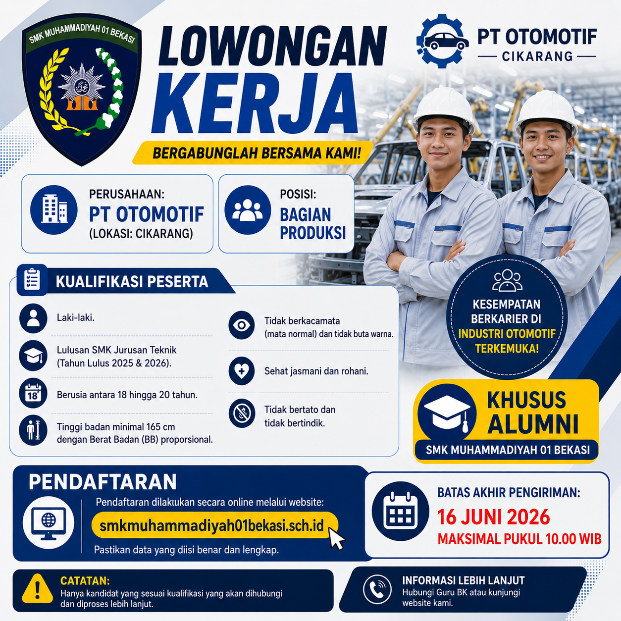 Lowongan Kerja PT Otomotif (Lokasi: Cikarang)